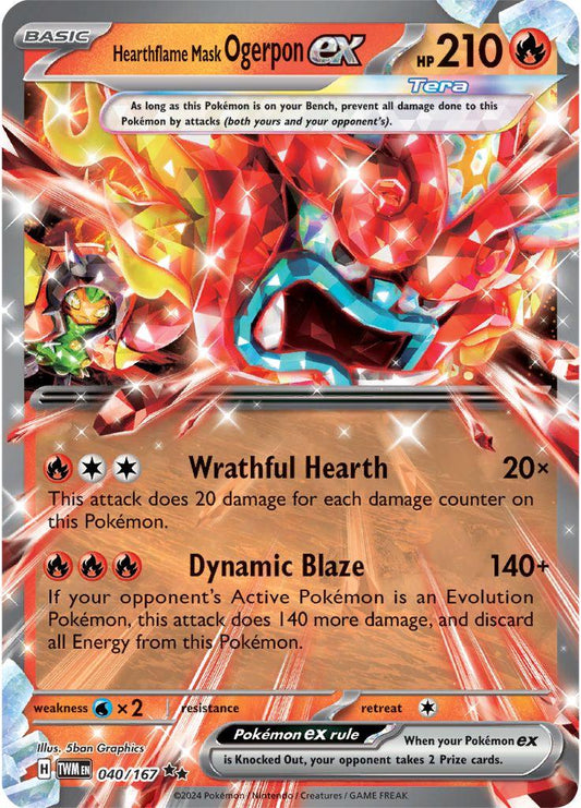 TWM - Hearthflame Mask Ogerpon EX 040/167 - NM